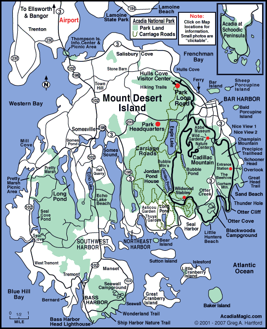 Map of Acadia National Park